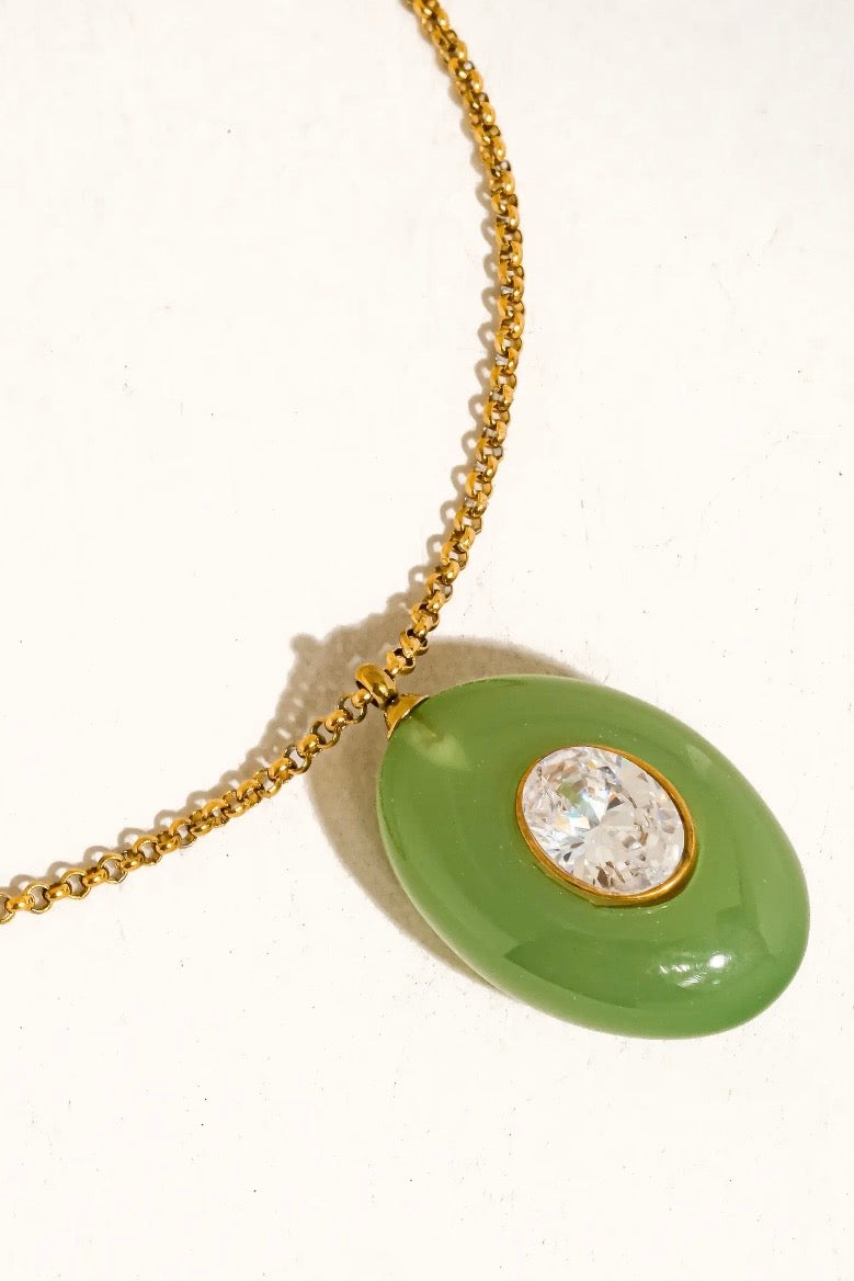 Green 18K Gold Necklace