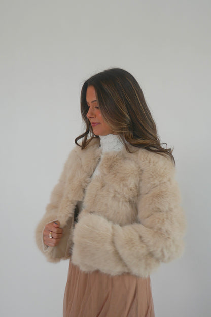 The Rowe Faux Fur Jacket - Beige