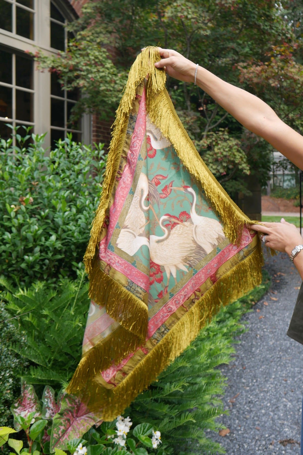 Crane Print Scarf
