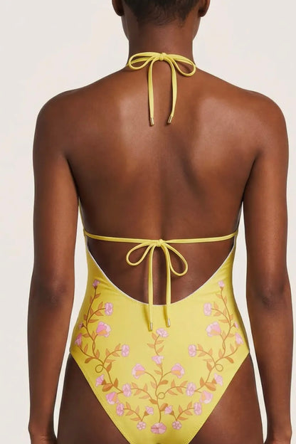 Reversible Bloom one piece yellow