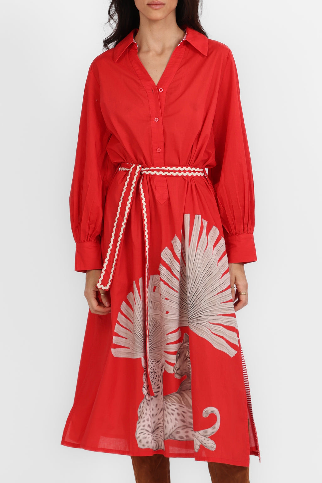 Cleo Panther Dress Red