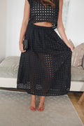 Black Eyelet Skirt