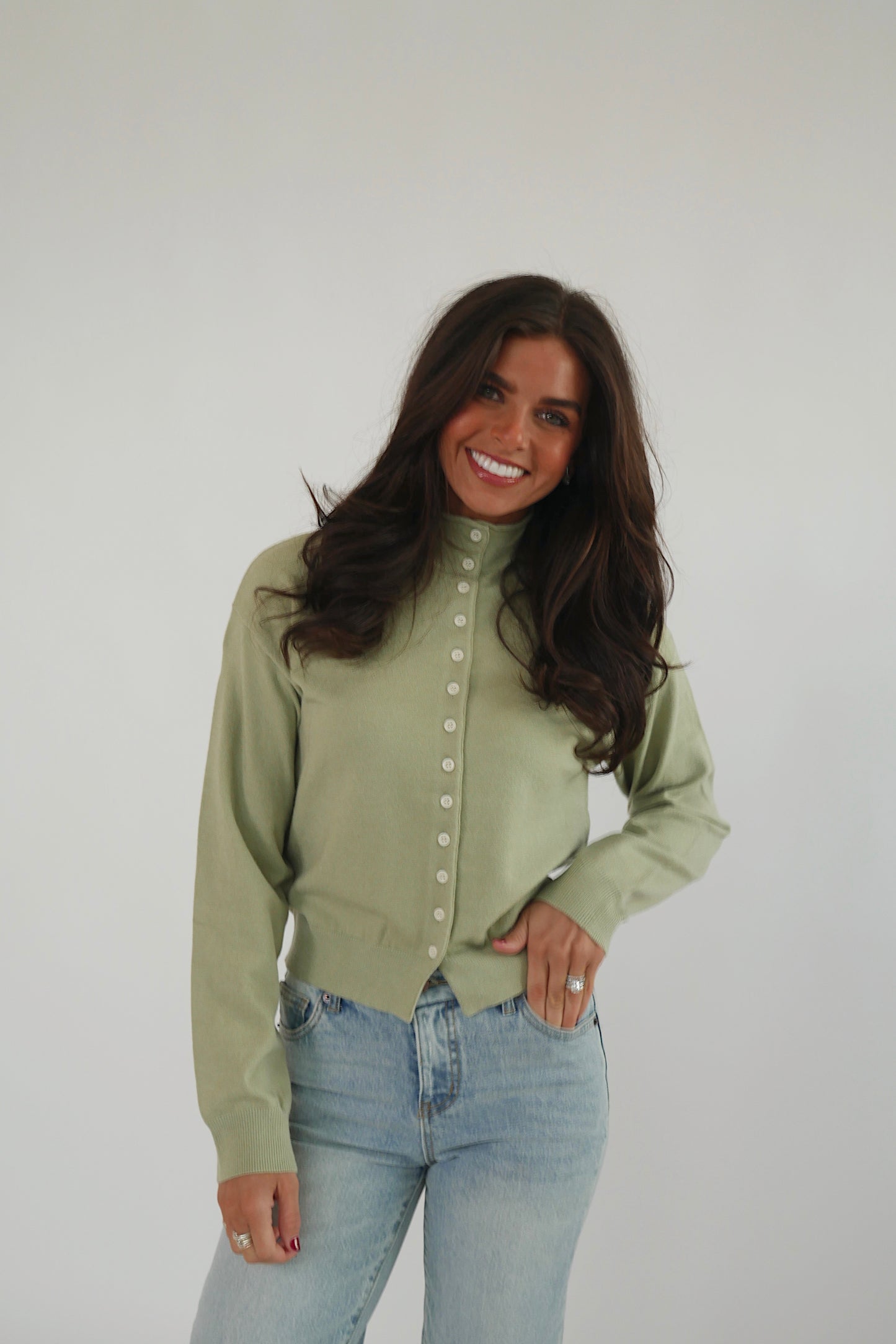 The Hannah Cardigan - Green