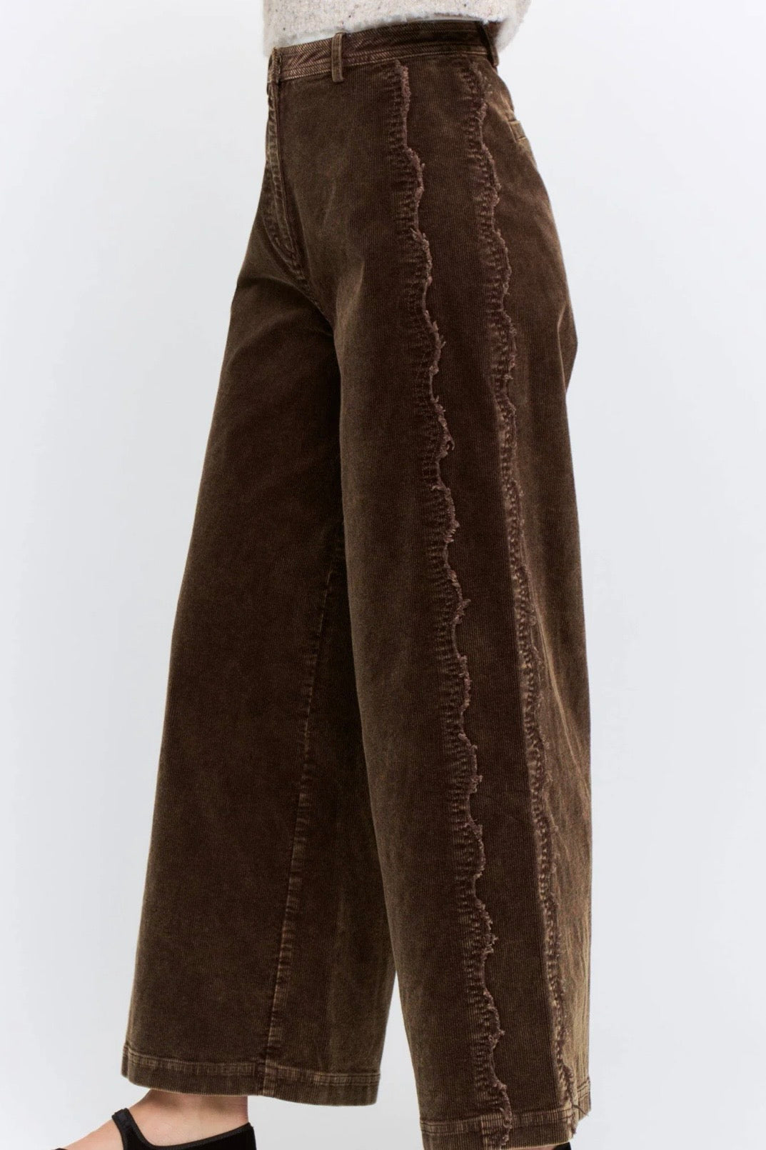 Wide-Leg Cordurory High Rise Pants