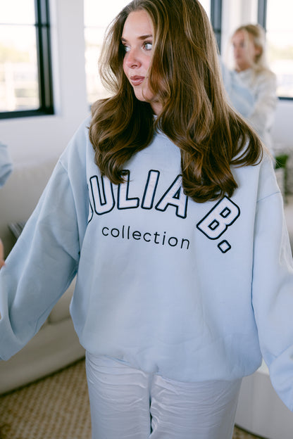 JULIA B. MOCK NECK SWEATSHIRT - LIGHT BLUE