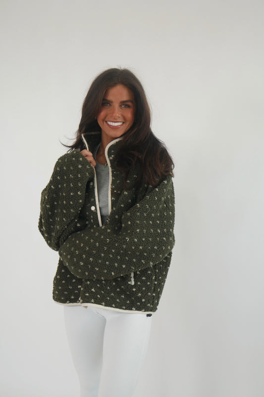 The Aspen Fleece In Army Green