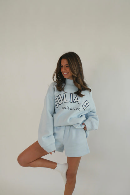 JULIA B. MOCK NECK SWEATSHIRT - LIGHT BLUE