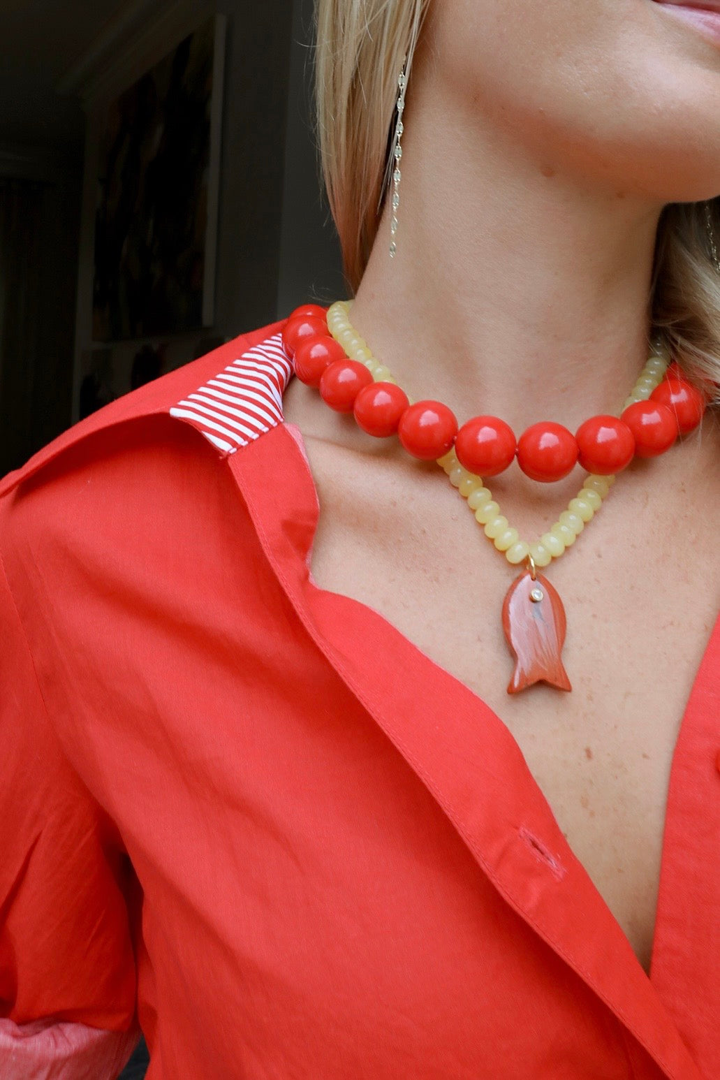 Yellow Fish Necklace