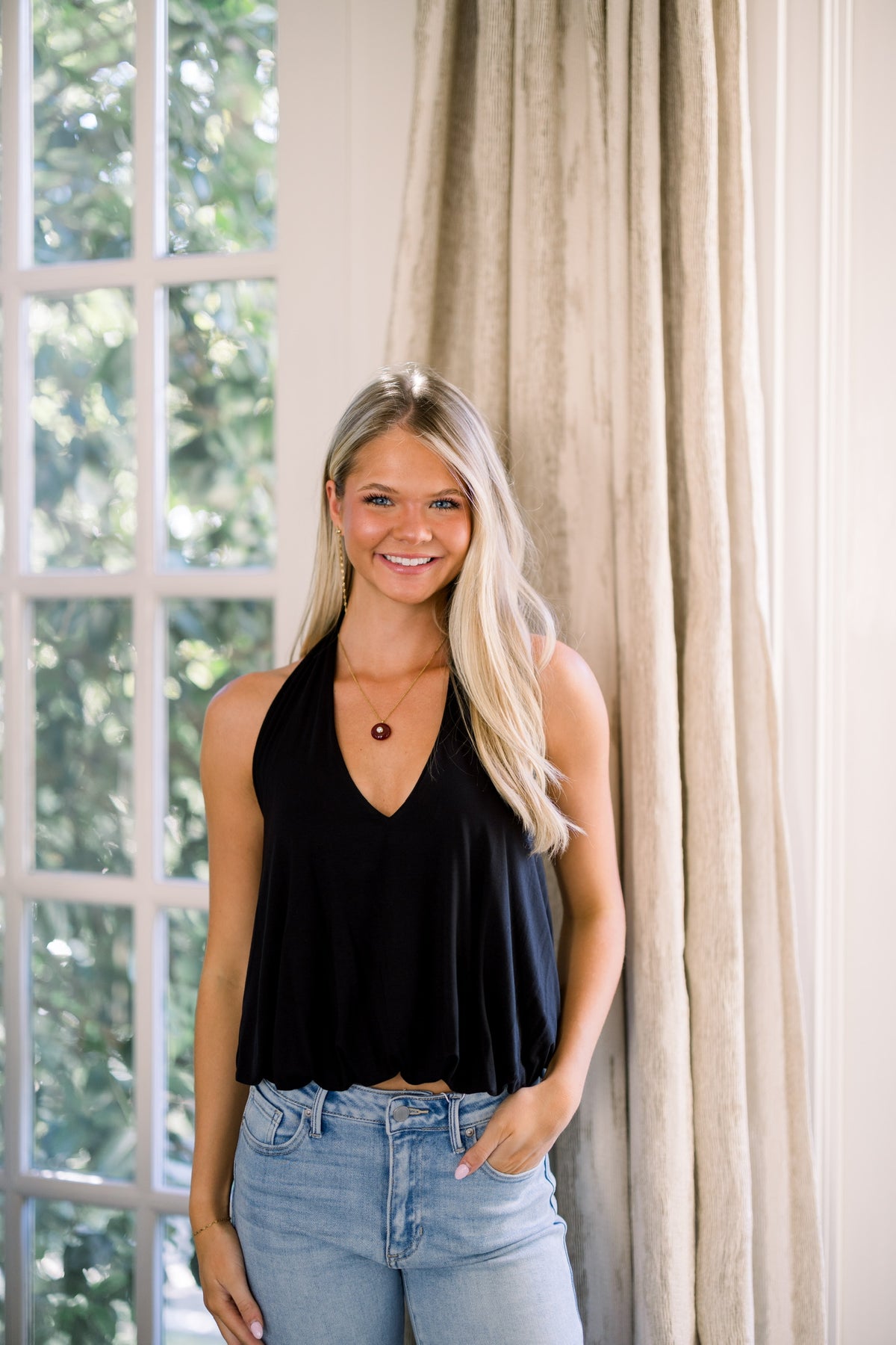 Halter Bubble Top - Black
