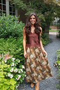 Lace Trim Tank - Brown
