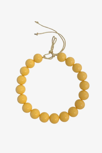 Chunky Beaded Necklace - Butter Yellow 20 mm