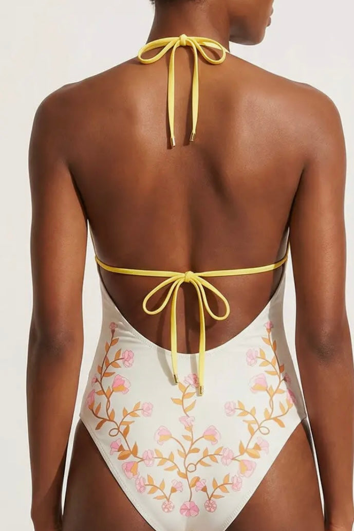 Reversible Bloom one piece yellow