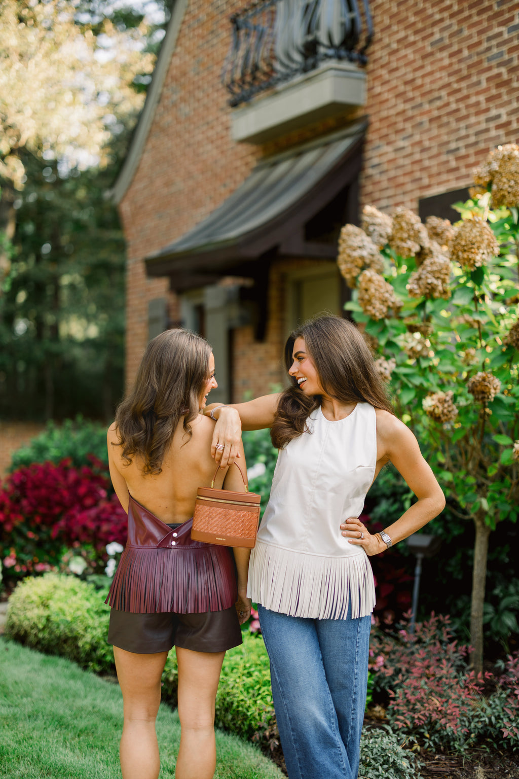 Fringe Halter Top - Burgandy