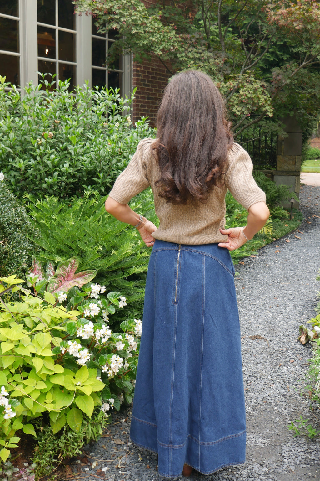 Belted Denim Skirt