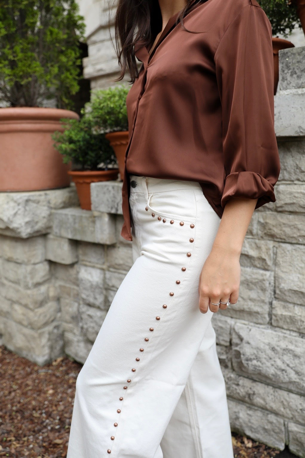 Studded Wide Leg Jean