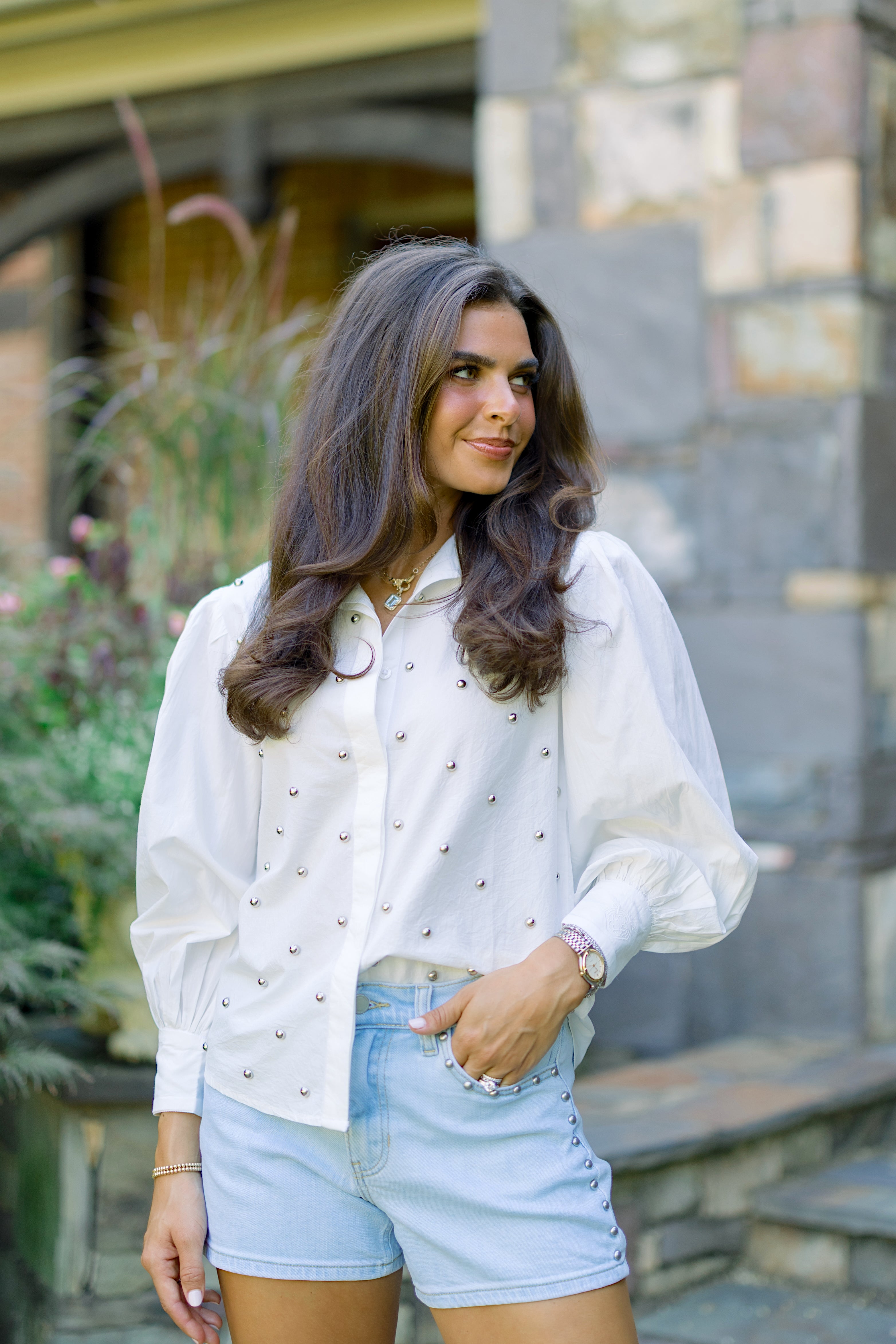 Poplin stud shirts