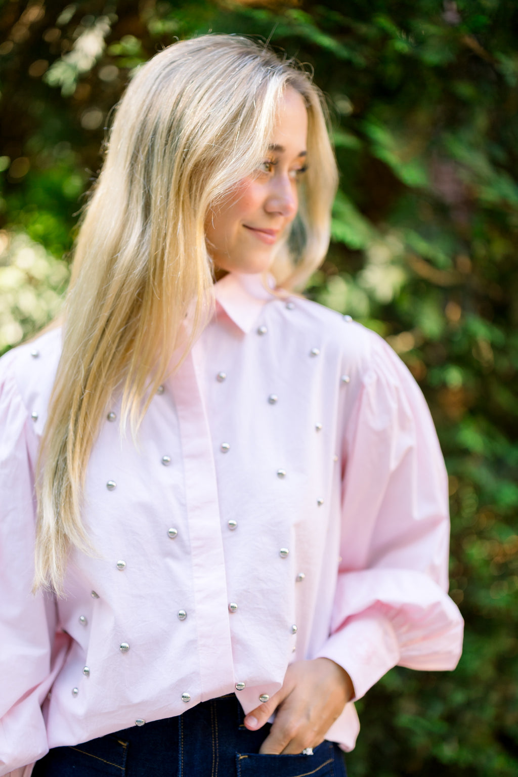 Poplin stud shirt