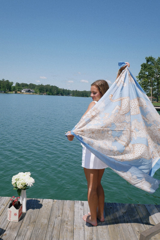 Africa Scarf Light Blue
