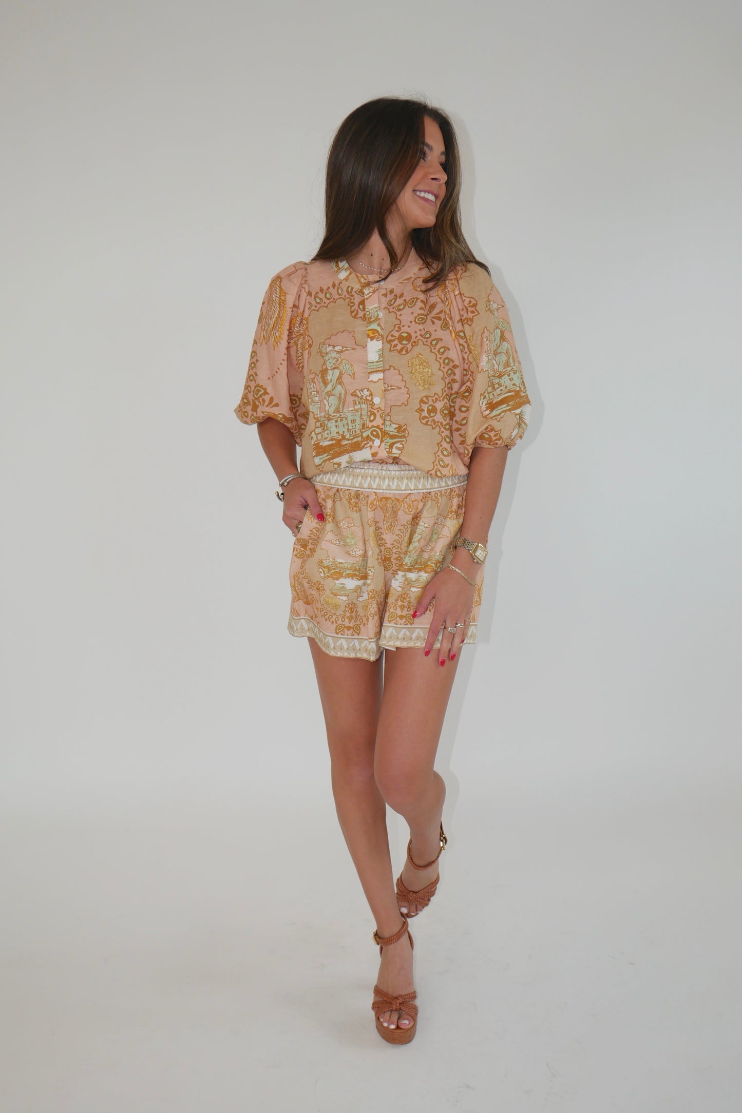 The Balloon Italian Coast Rose Blouse