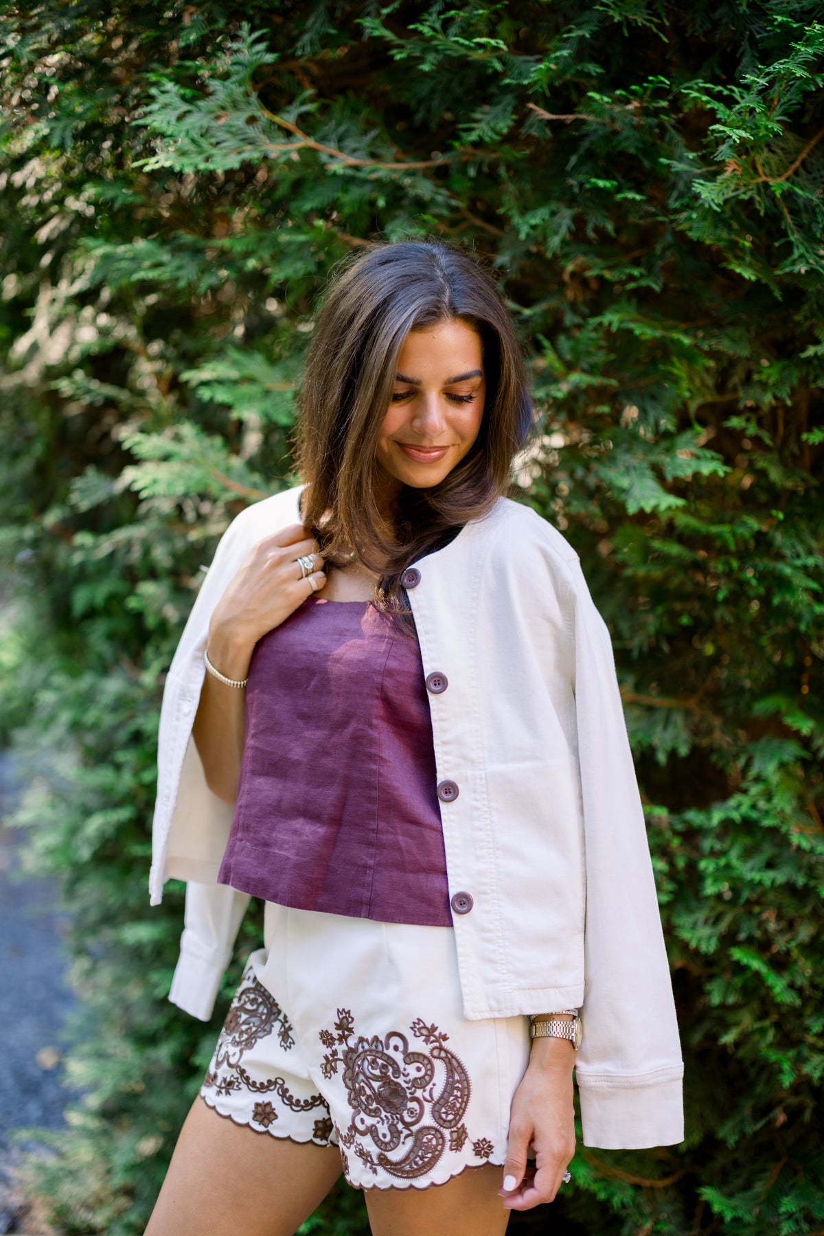 Barrel Denim Jacket in Cream