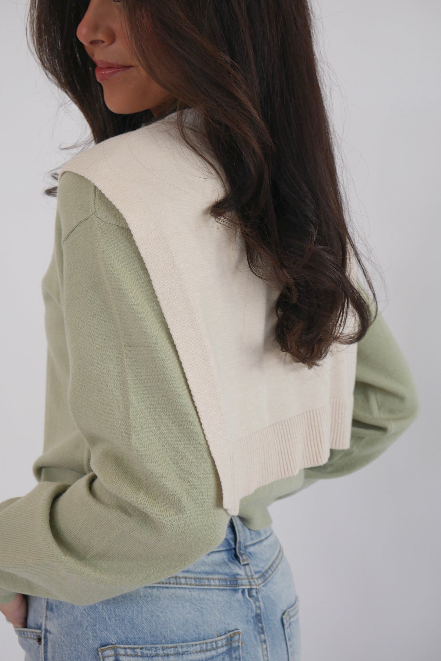 Knit Shawl/Scarf - Cream