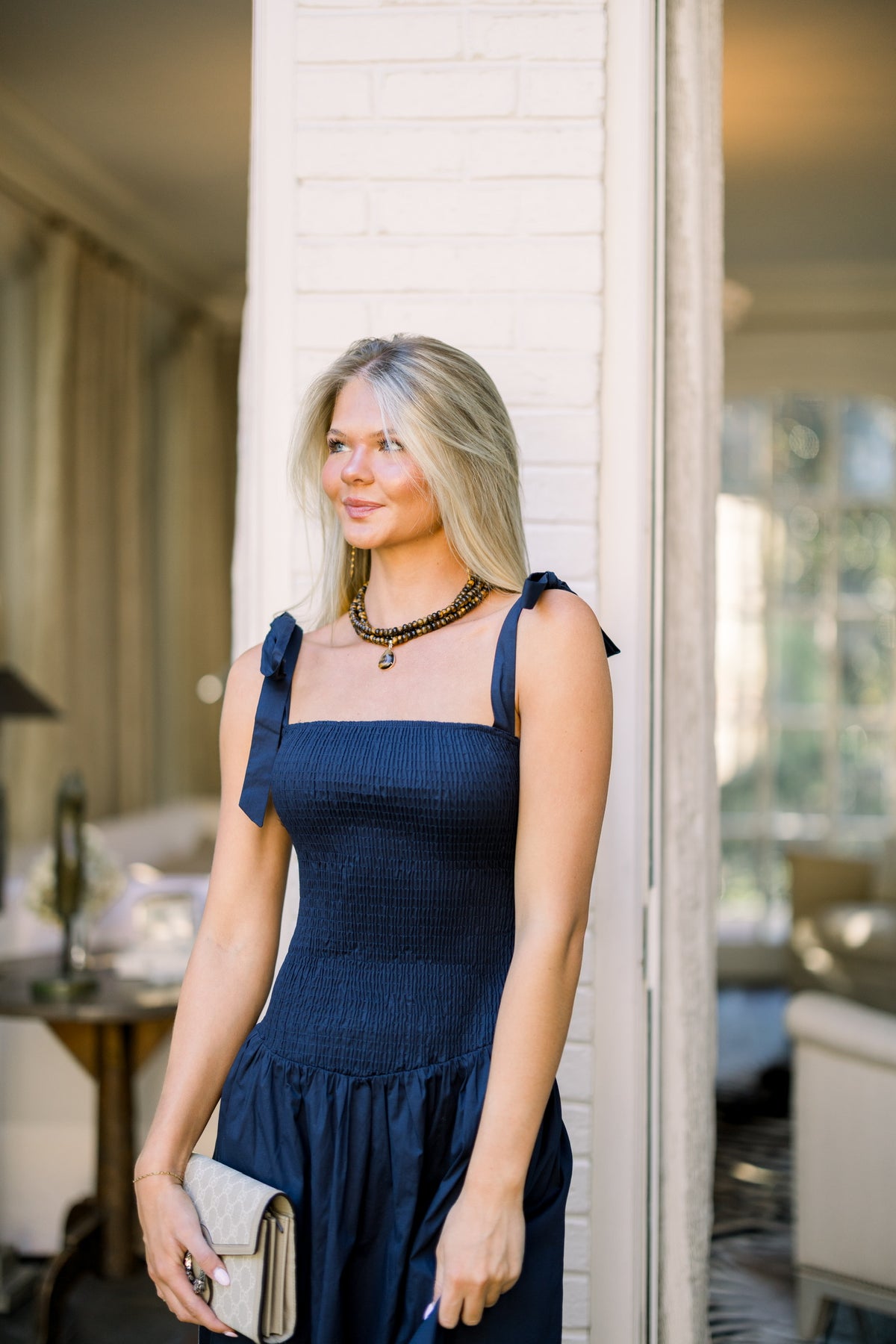 Drop Waist Navy Dress