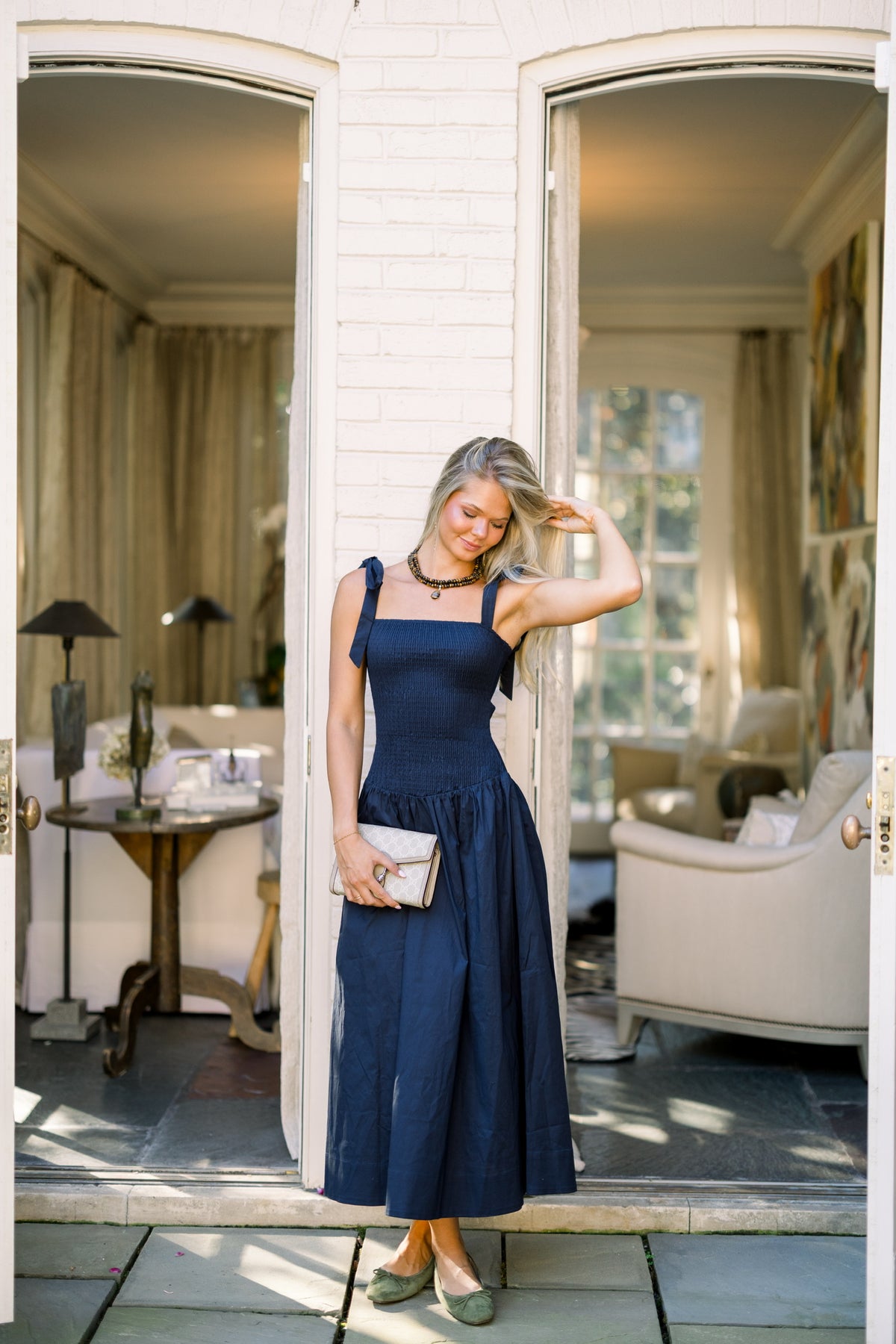 Drop Waist Navy Dress