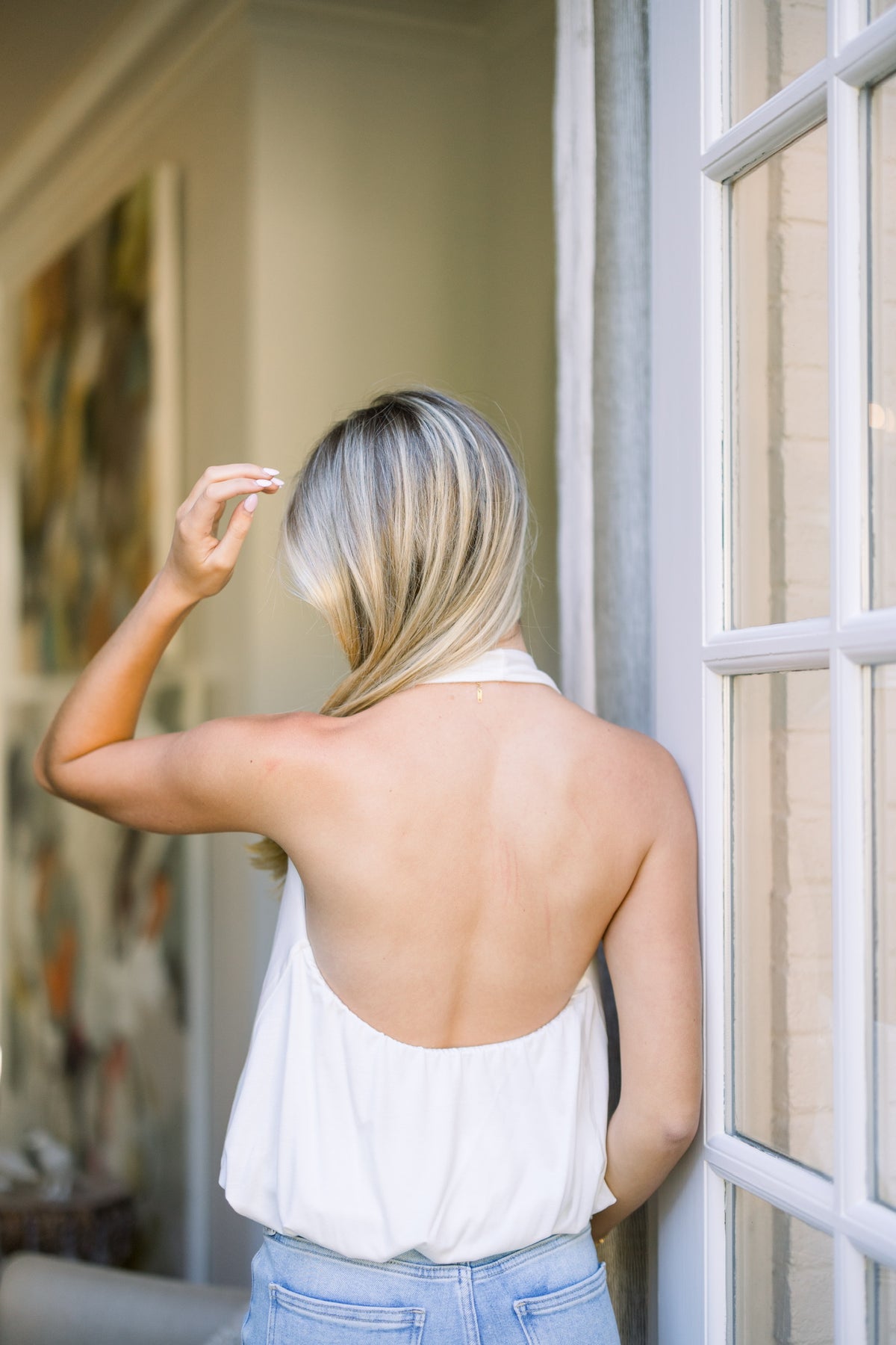 Halter Bubble Top - White