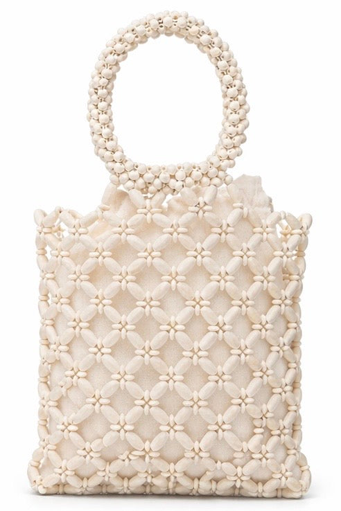 Beaded Handbag - Cream