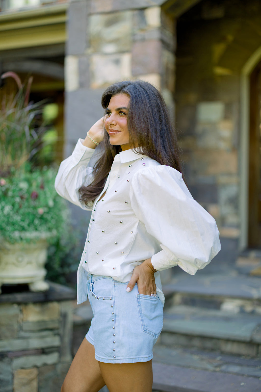 Poplin stud shirts