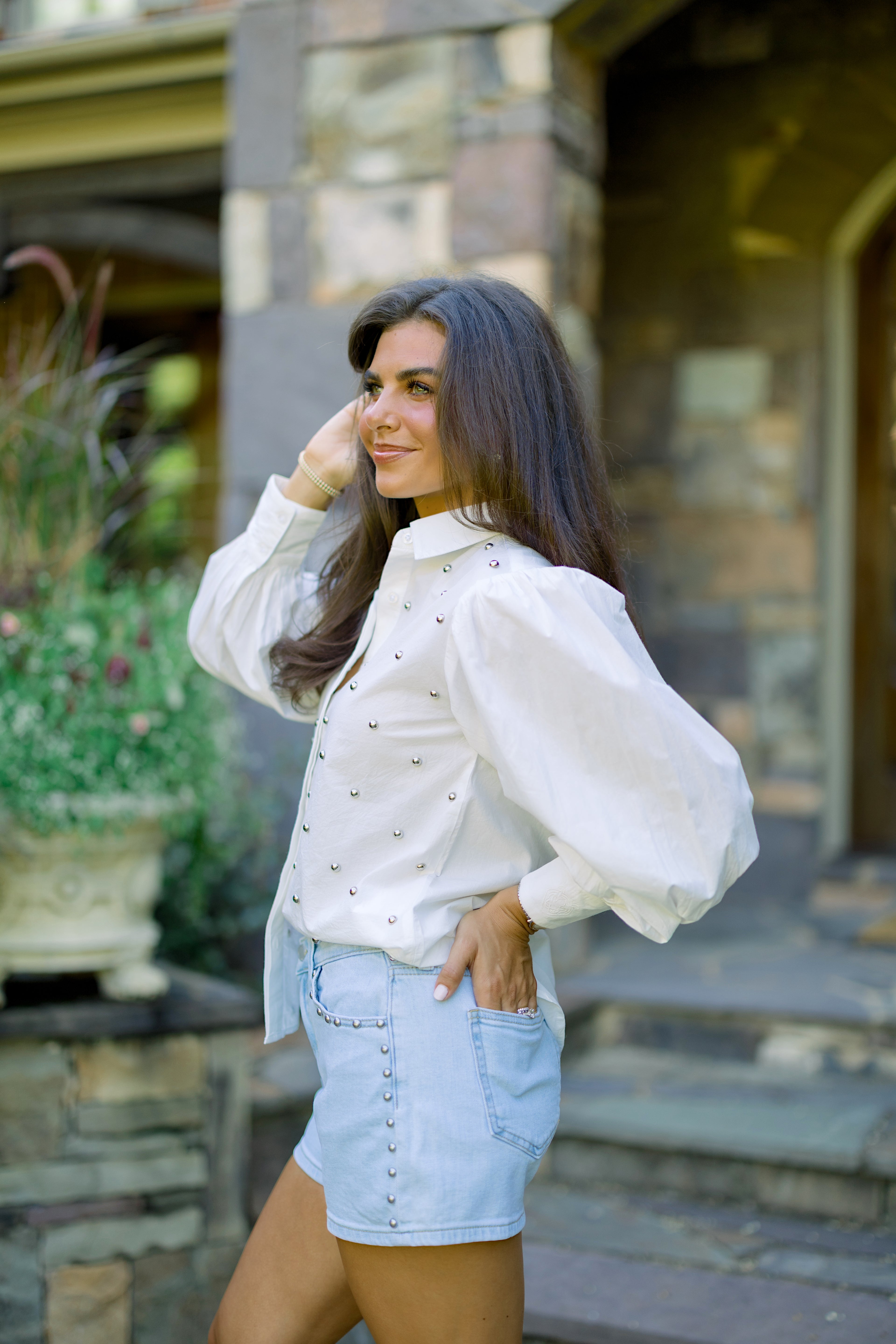 Poplin stud shirts