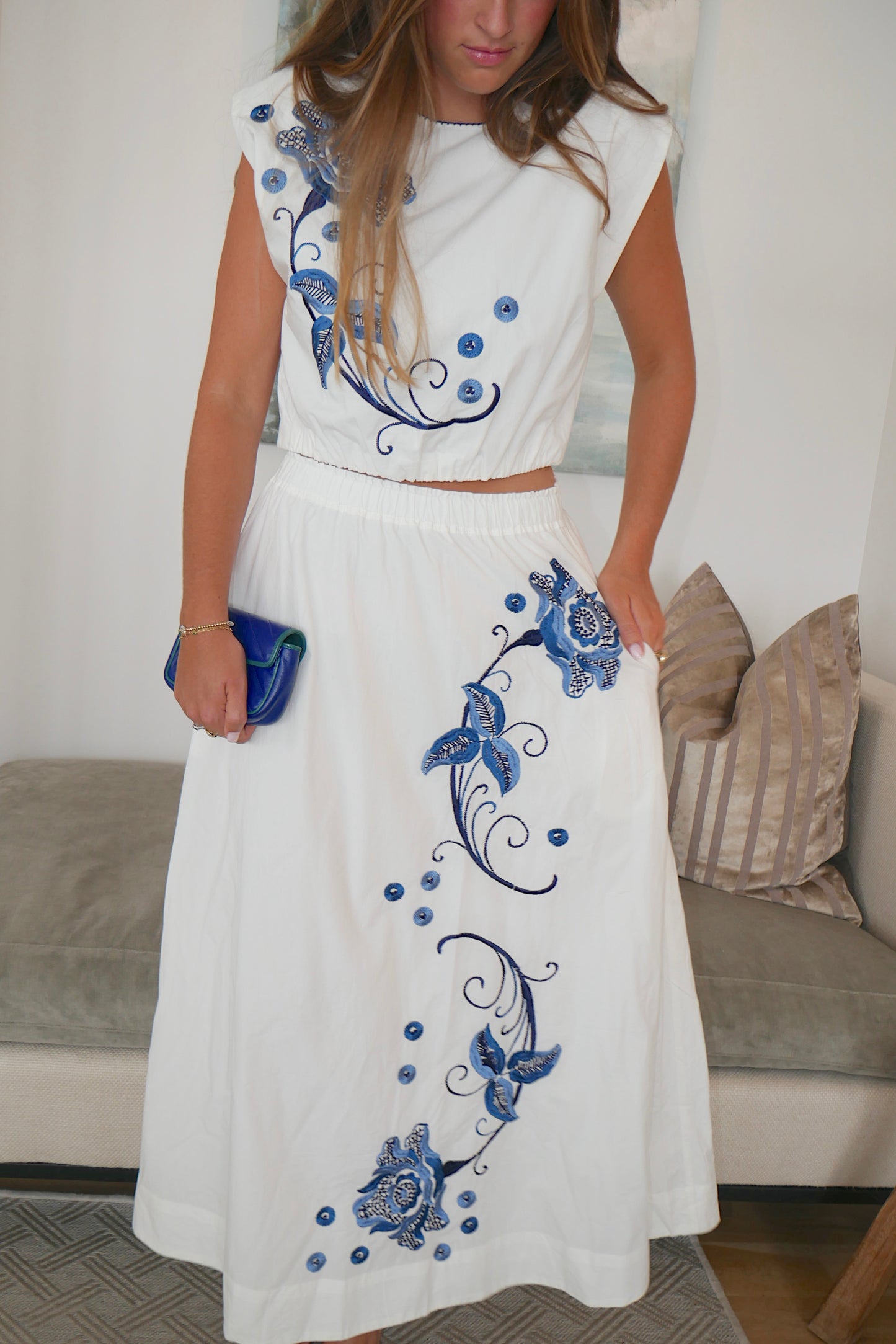 Kimber Embroidered Maxi Skirt