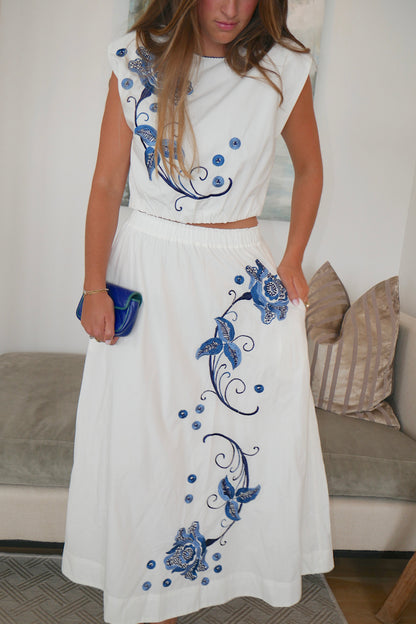 Kimber Embroidered Maxi Skirt