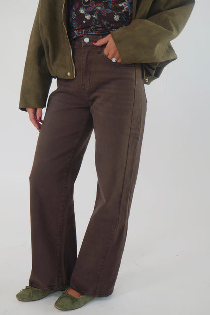 Brown Barrel Jeans