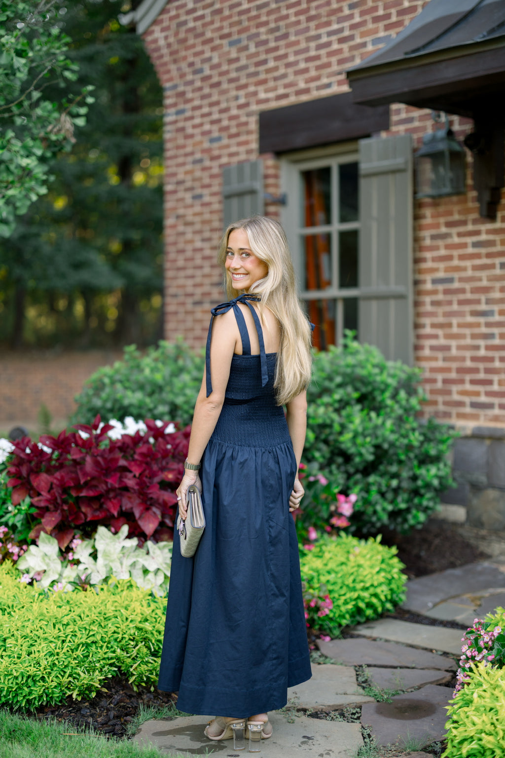 Drop Waist Navy Dress