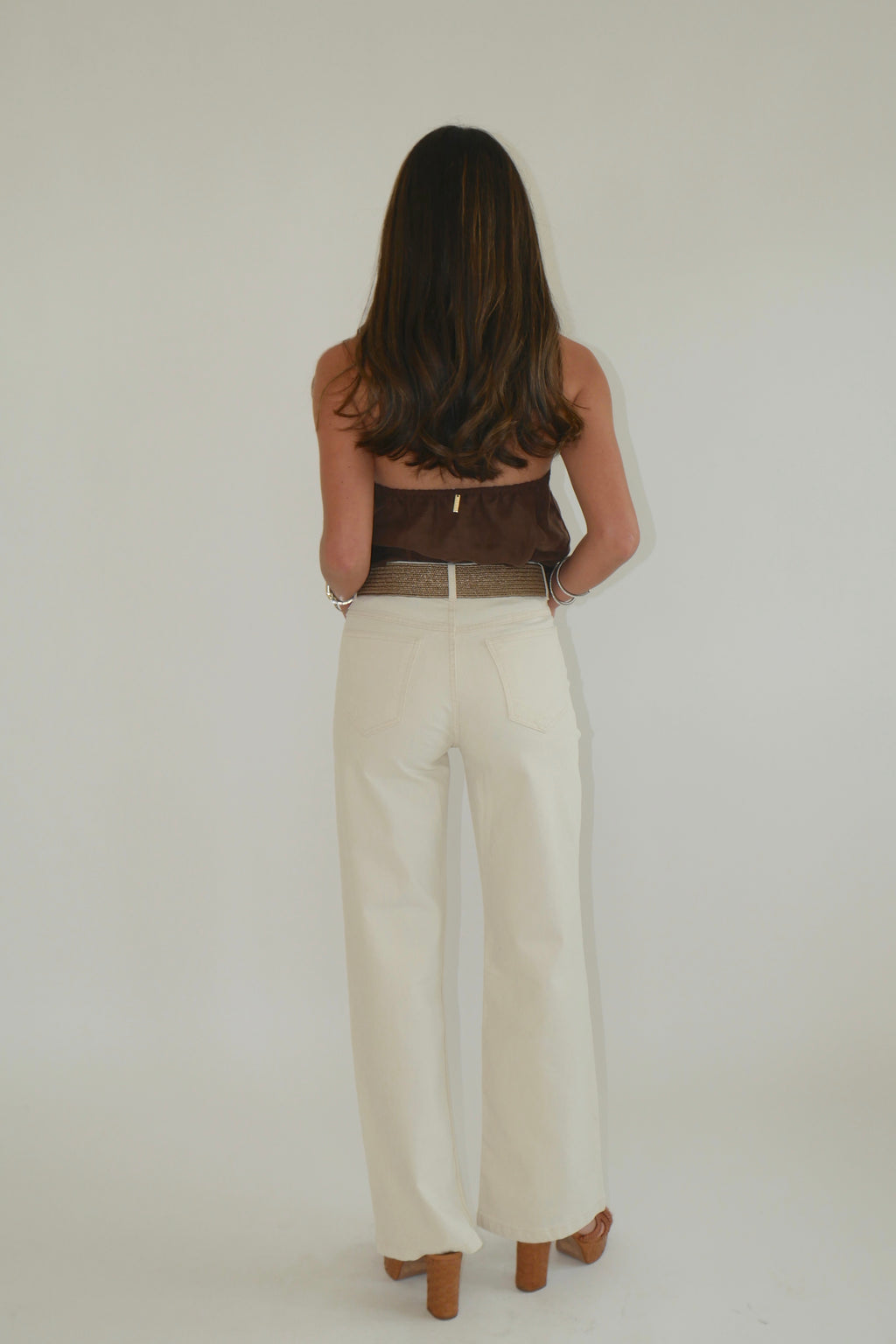 Adjustable Wooden Belt In Mocha