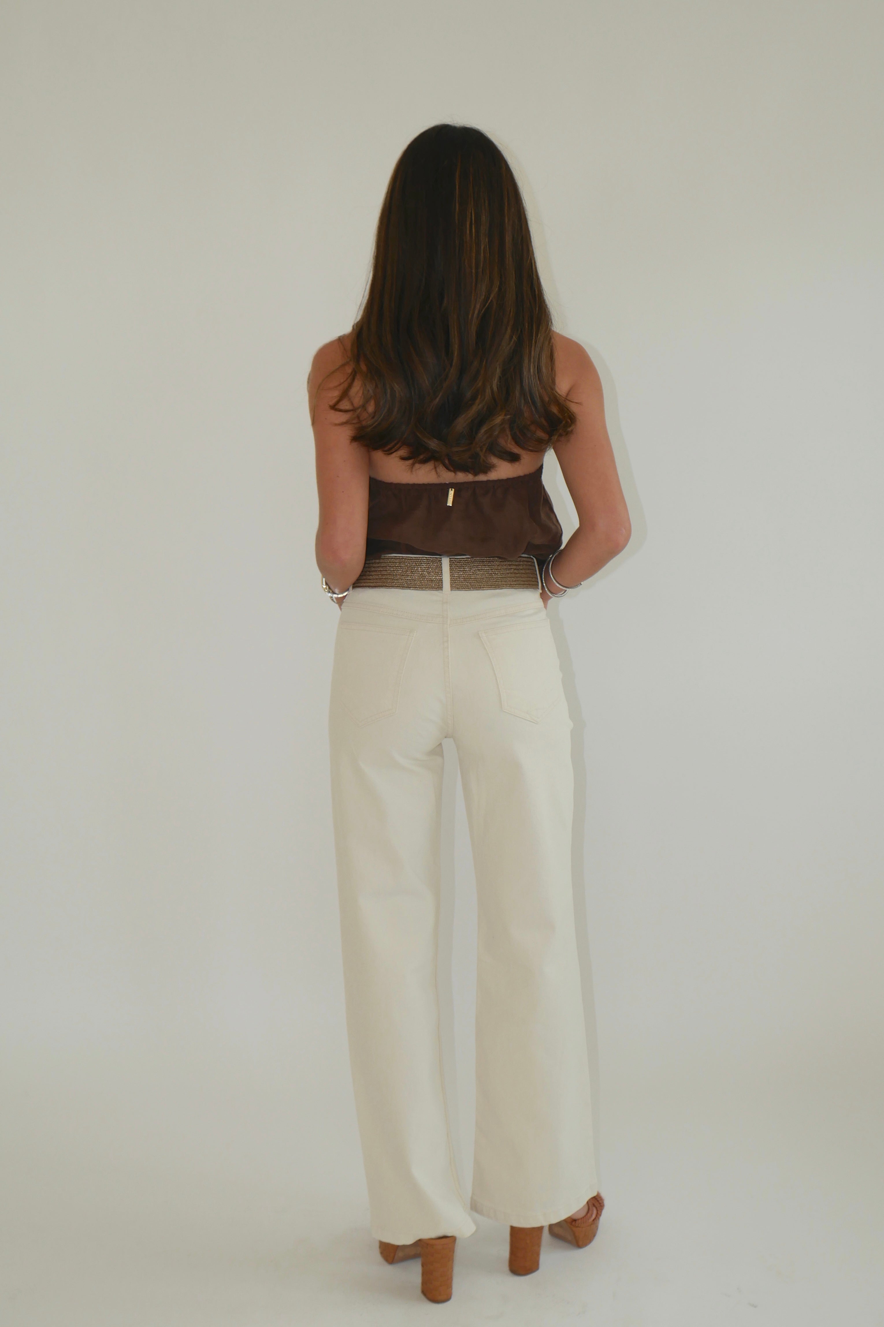 Adjustable Wooden Belt In Mocha