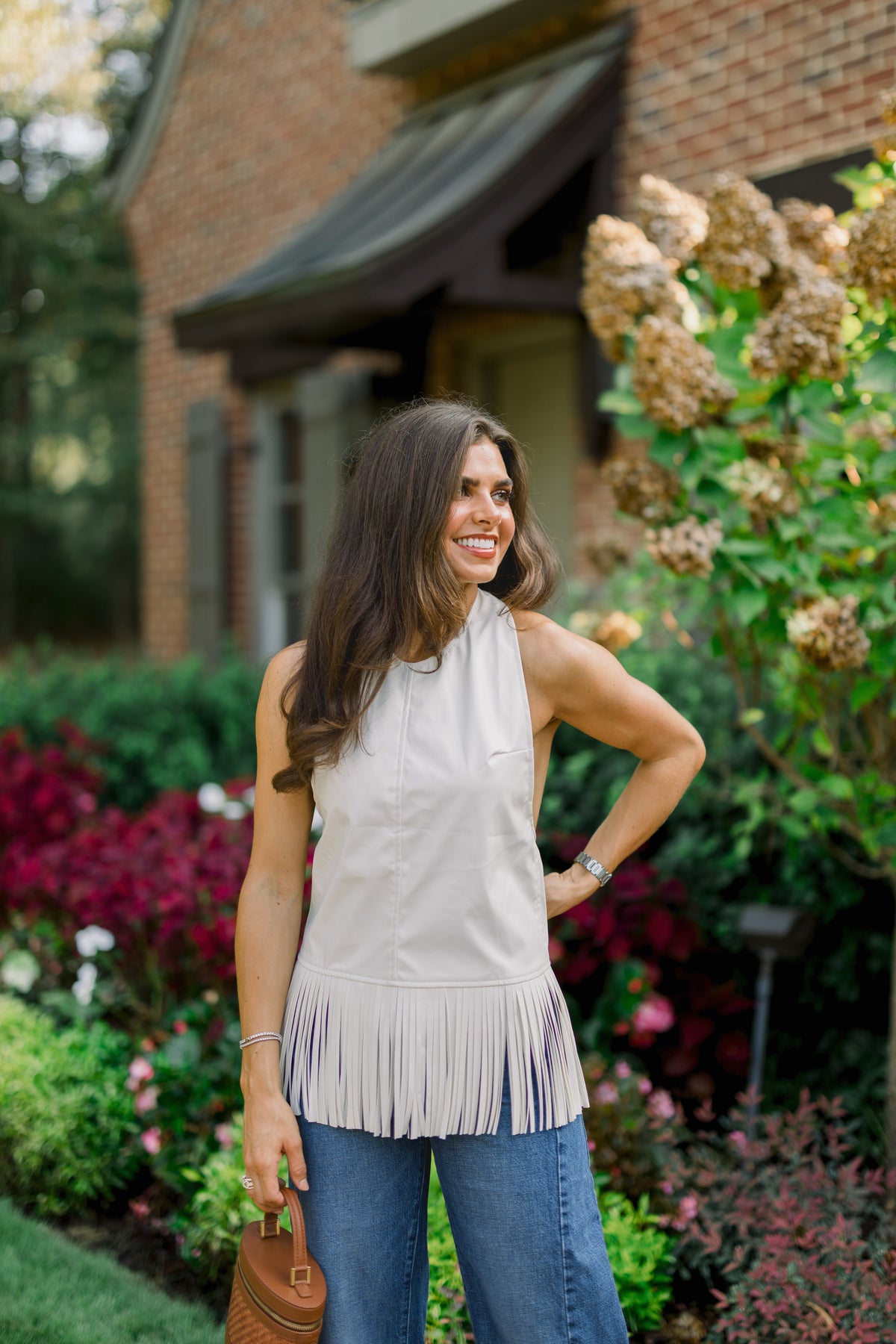 Fringe Halter Top - White