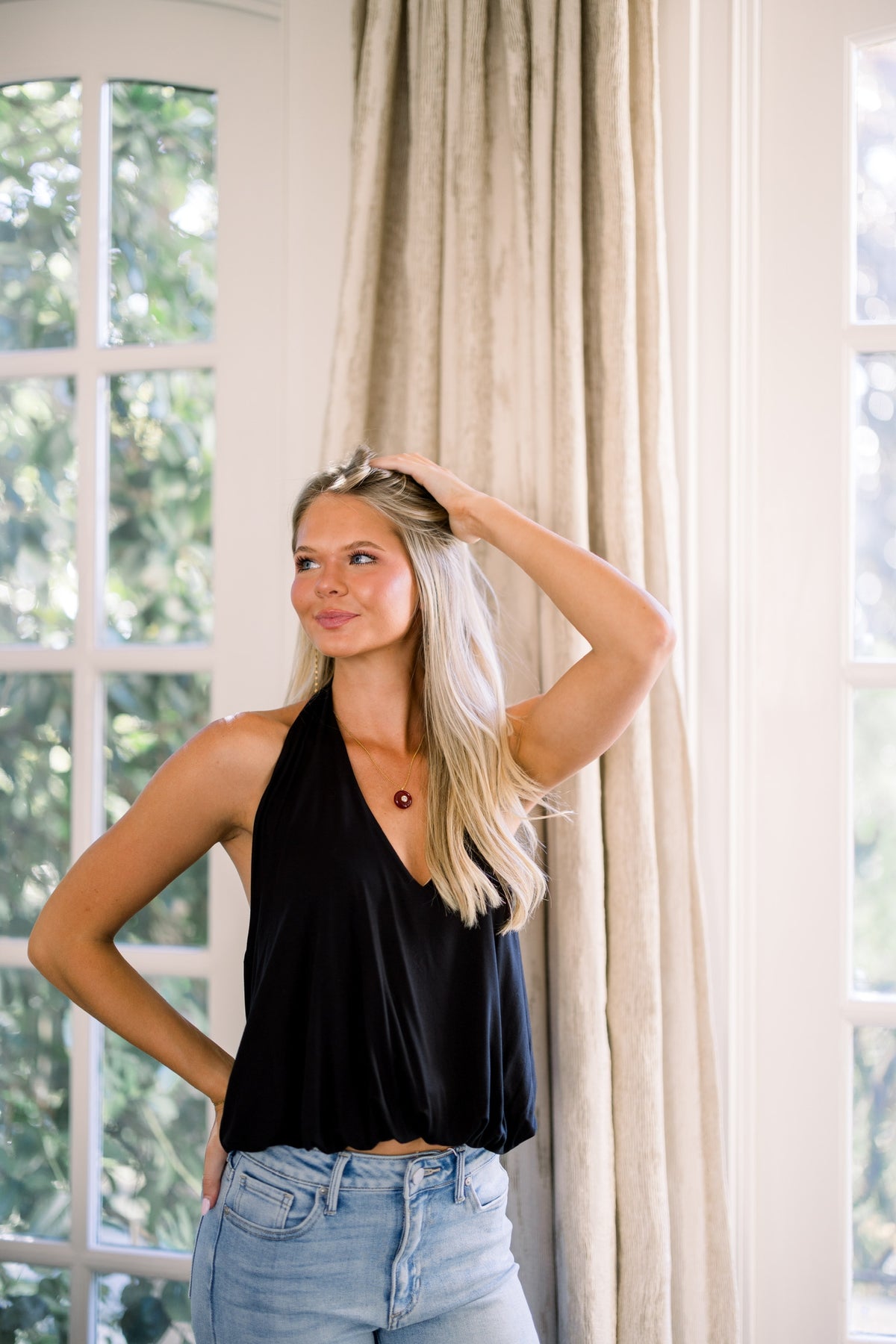 Halter Bubble Top - Black