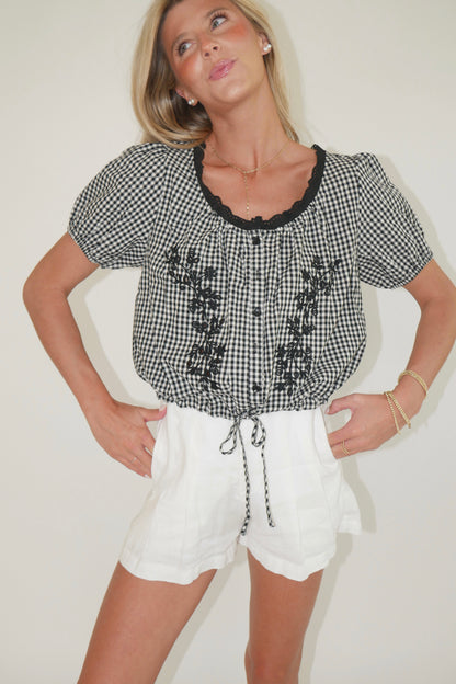 Floral Gingham Blouse