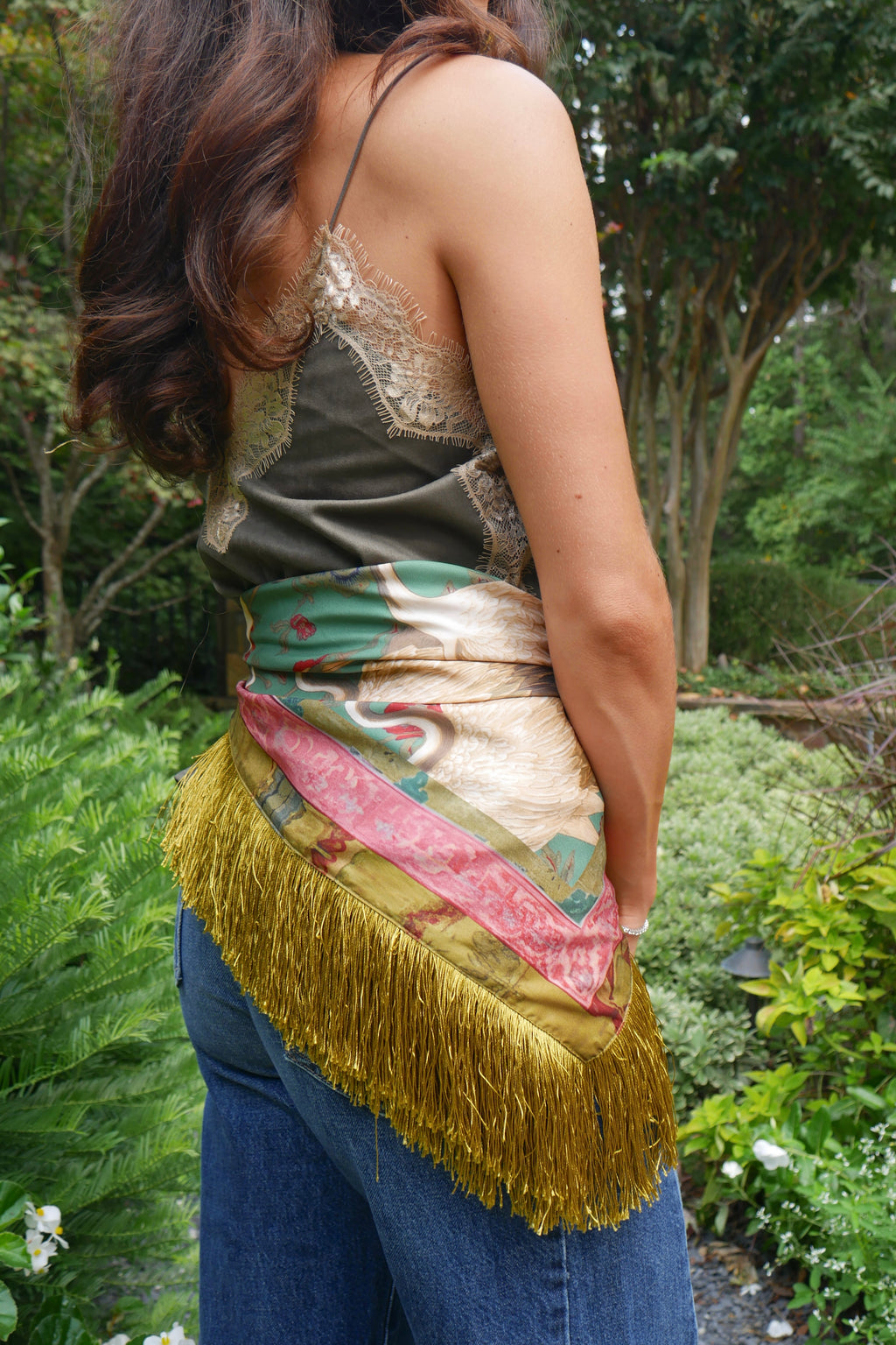 Crane Print Scarf