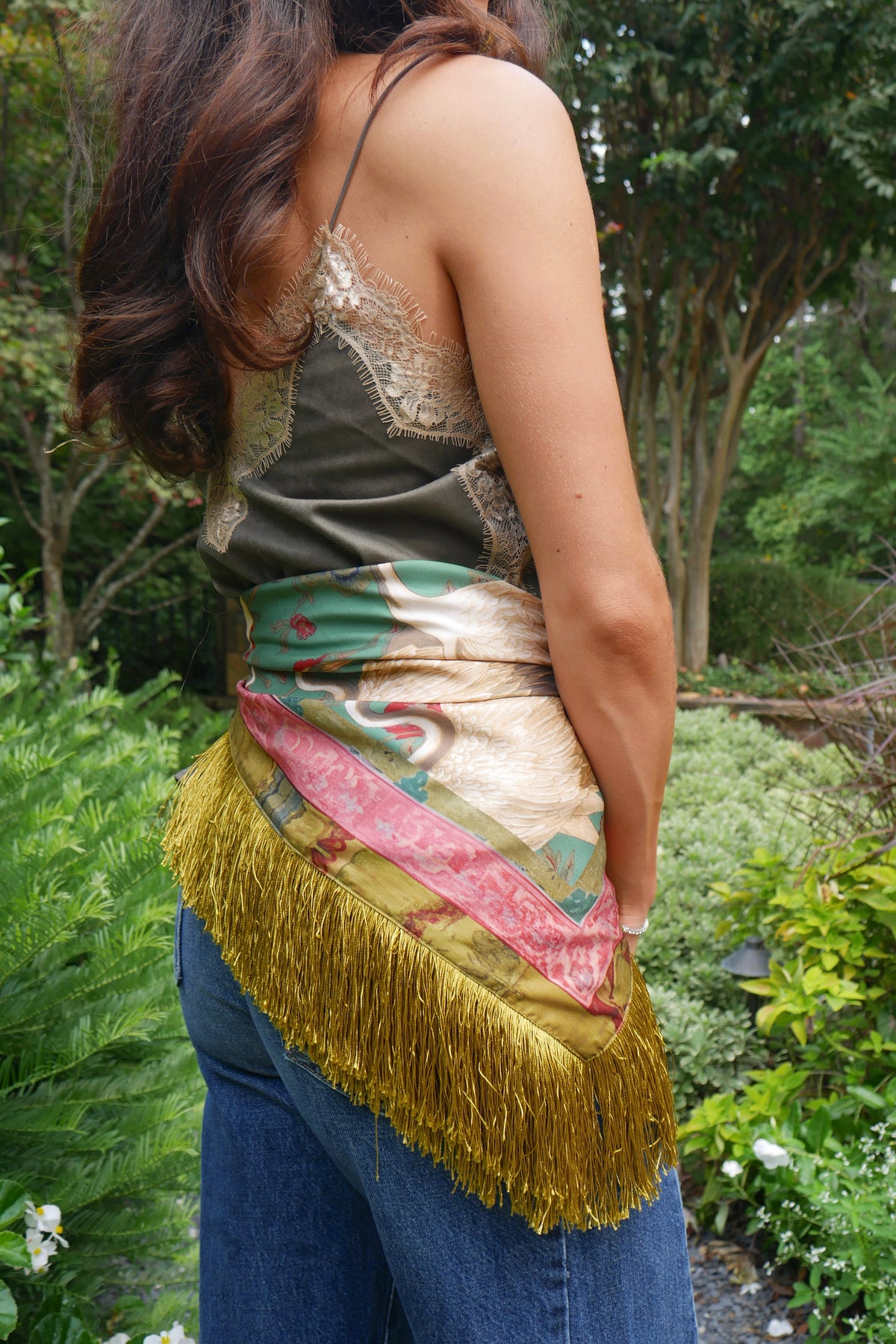 Crane Print Scarf