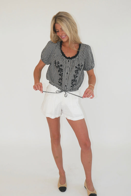 Floral Gingham Blouse