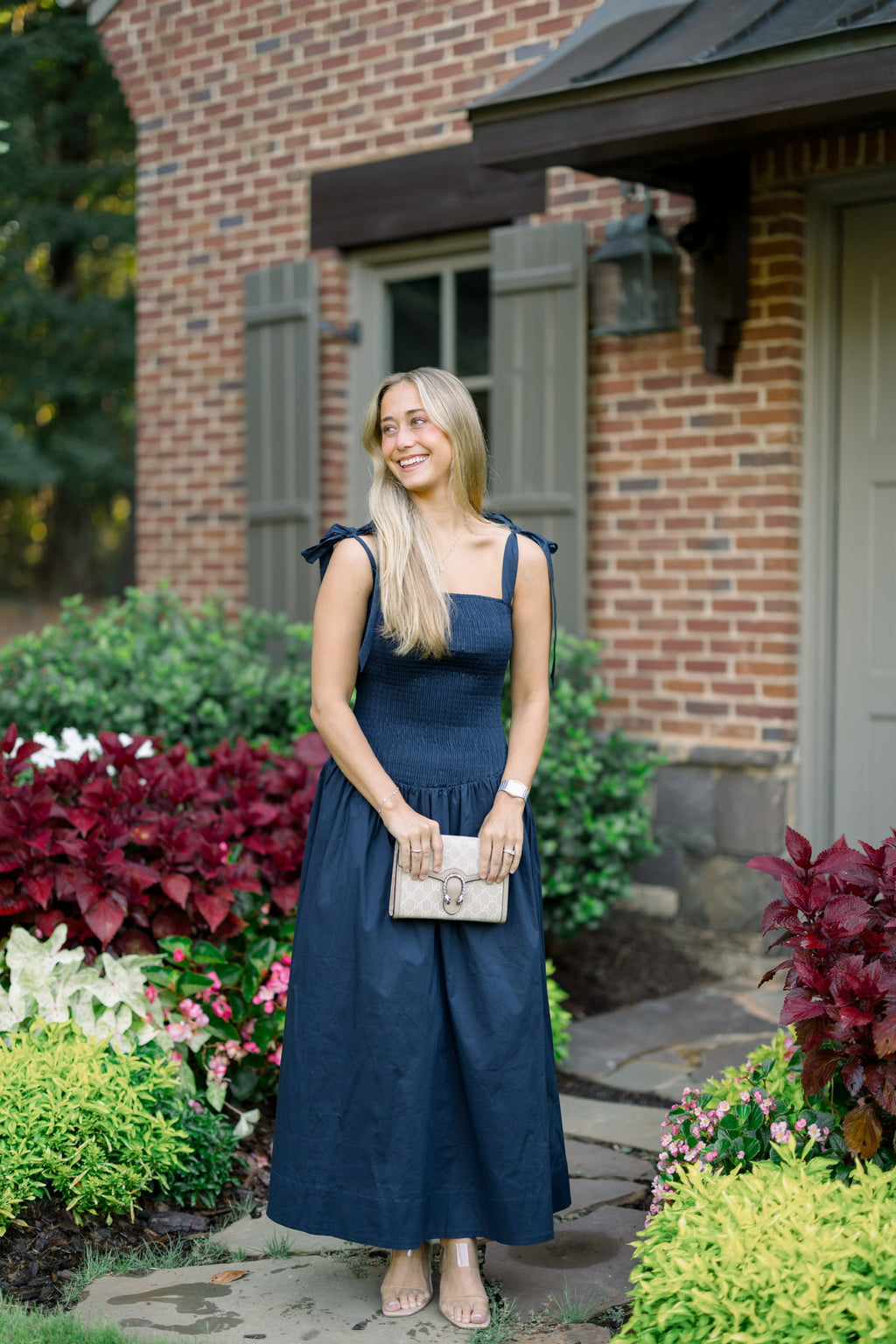Drop Waist Navy Dress