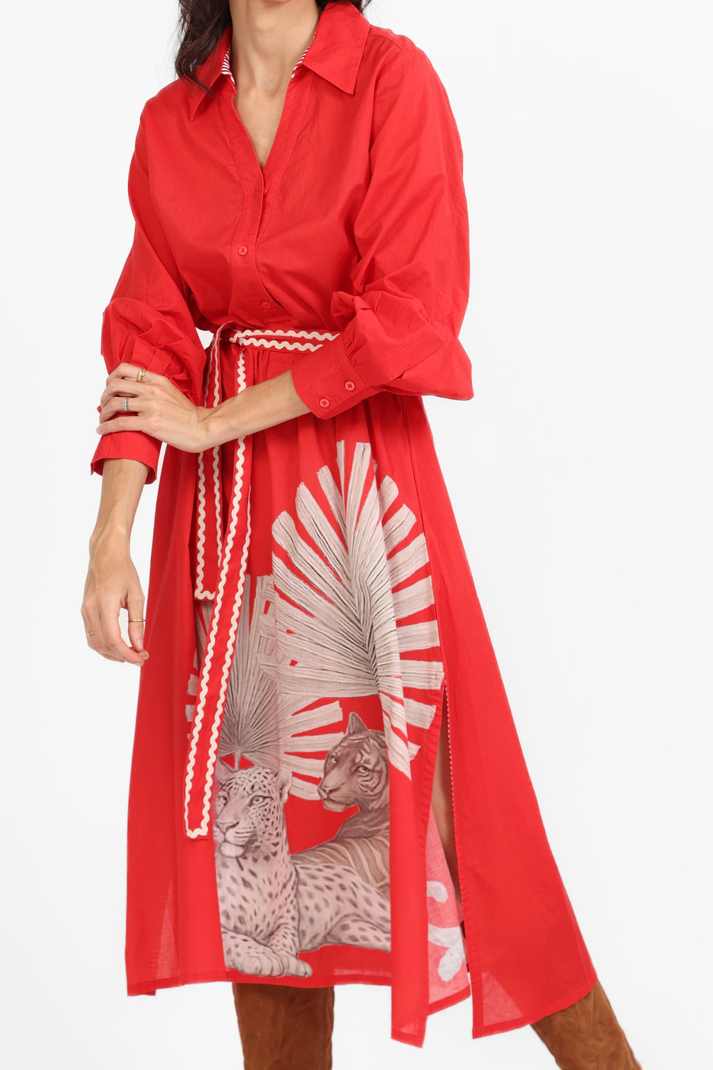 Cleo Panther Dress Red