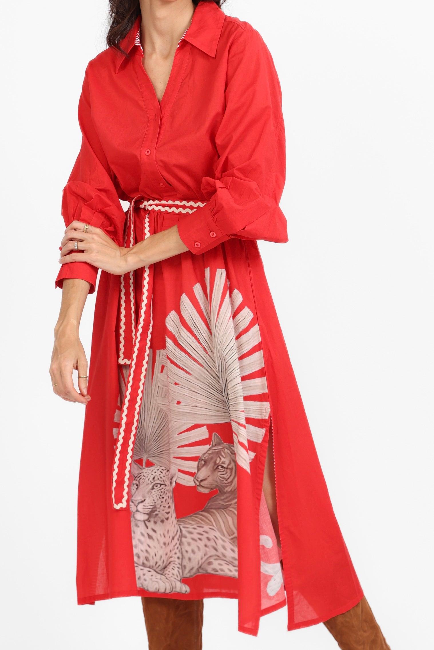 Cleo Panther Dress Red
