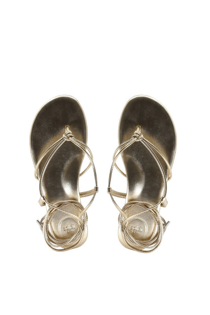 Angie Ankle-wrap Sandal - Gold
