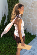 Silk Scarf Blouse - Baby Pink