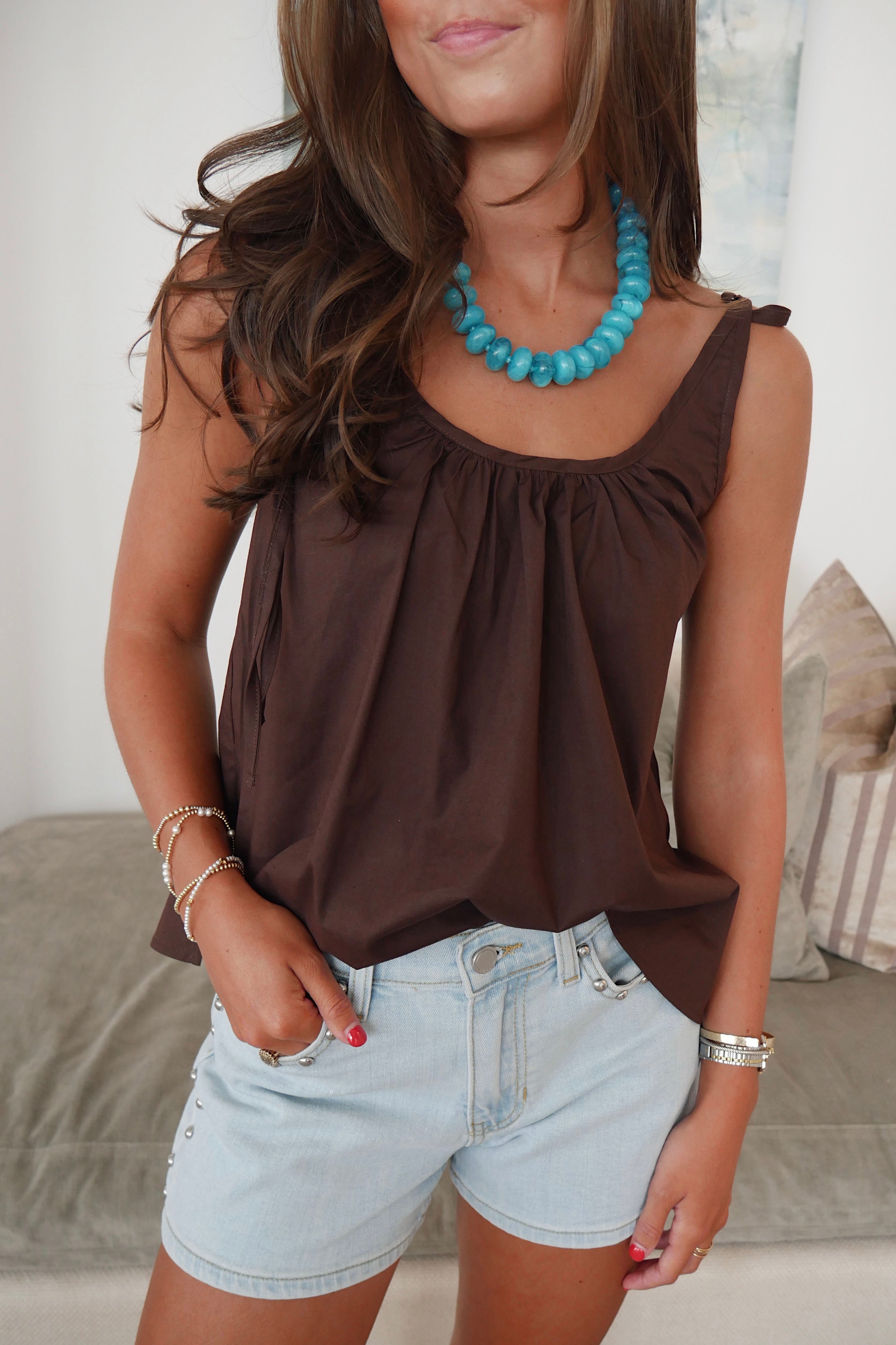 Bailey Beaded Necklace - Teal