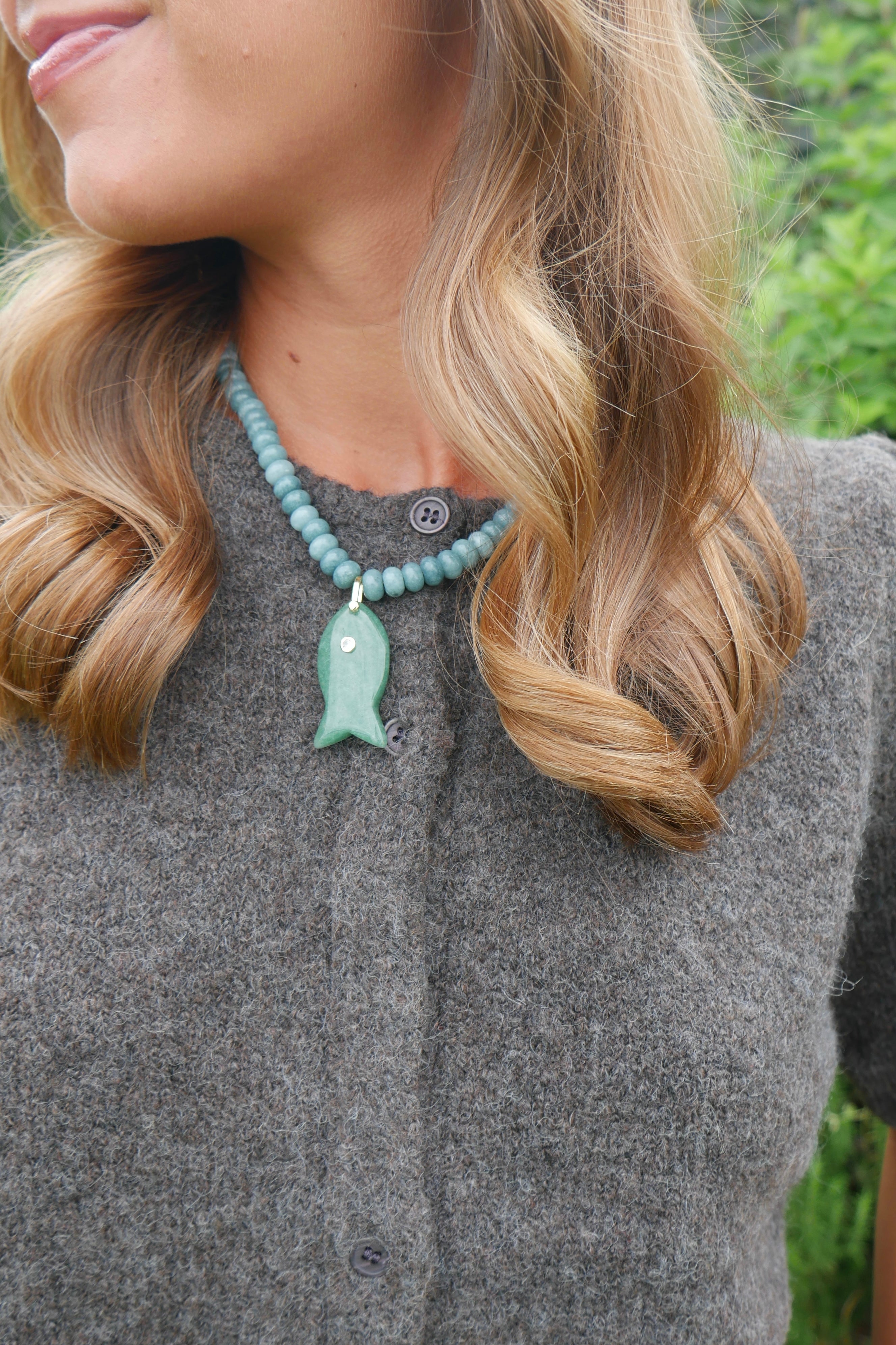 Teal Fish Necklace